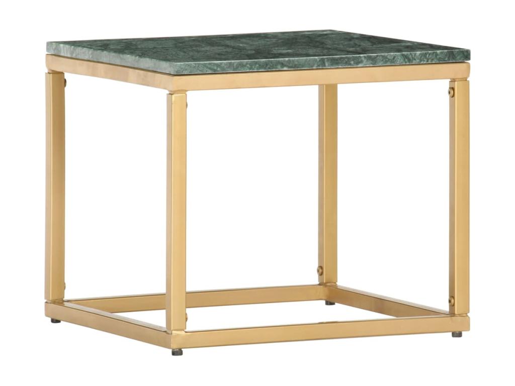 Green Coffee Table 40x40x35 cm Real Stone and Marble Texture YXFX14601