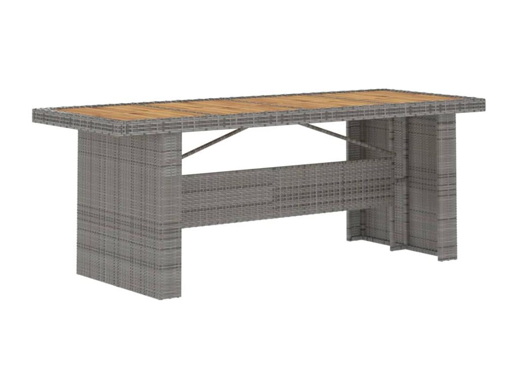 7-piece garden dining set with cushions, grey woven resin, NQPT80438