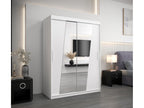 Rhomb Sliding Door Wardrobe 200/150/62 2 Doors White/White VJUN88073