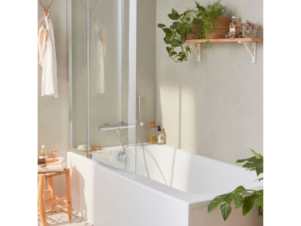 160x85 Mobenze bath/shower pack, left-hand version with corner apron, PZZB67324