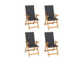 4-piece garden chairs with anthracite Mobenze teak cushions FVFW64820