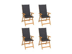4-piece garden chairs with anthracite Mobenze teak cushions FVFW64820