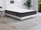 140x190 cm hybrid mattress with 7-zone pocket springs and cooling memory foam, 25cm thick - Mobenze LNZZ12530