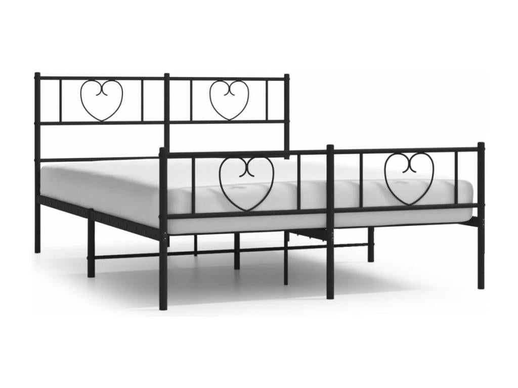 Metal bed frame without mattress with black bed legs 140x200cm OUPS89507