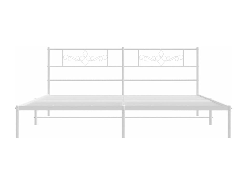 Metal bed frame with white headboard 193x203 cm IZMD19897