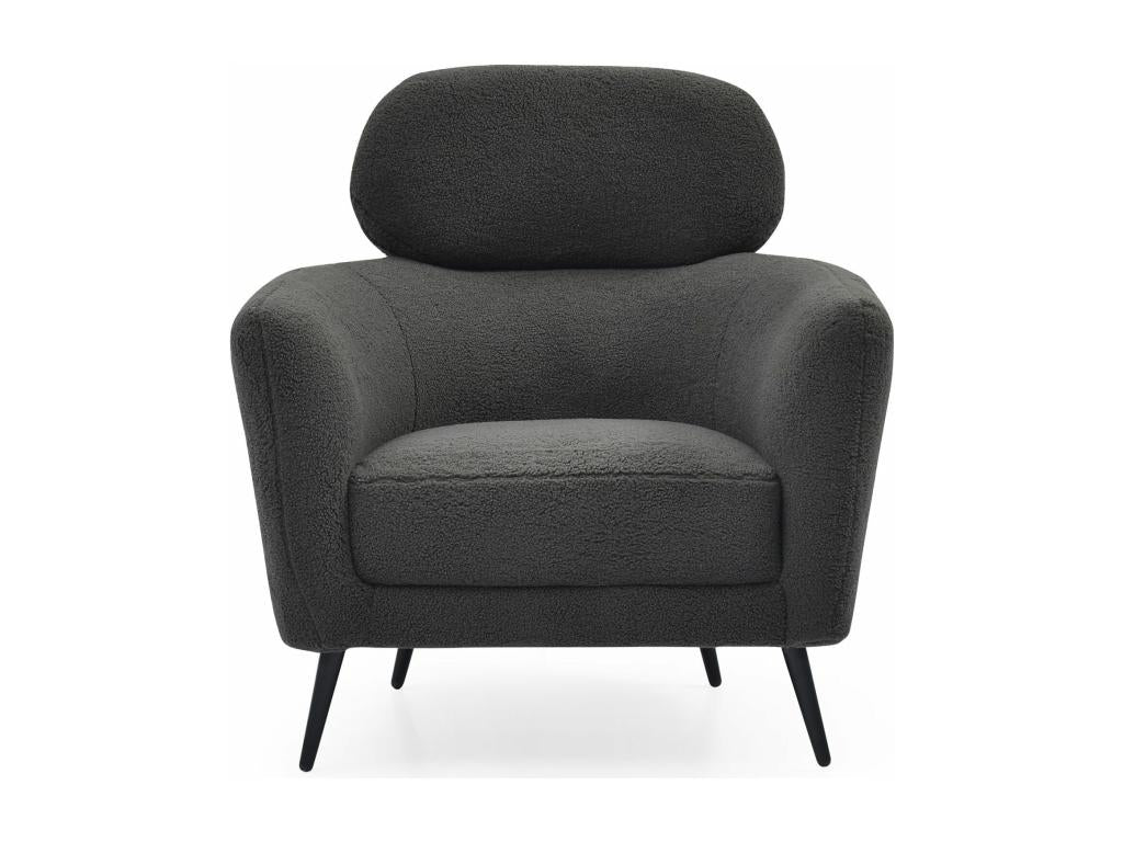 Modern armchair with high backrest, Damigal Mobenze fabric, dark grey, QHHL52622