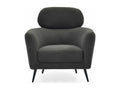 Modern armchair with high backrest, Damigal Mobenze fabric, dark grey, QHHL52622