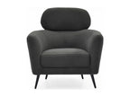 Modern armchair with high backrest, Damigal Mobenze fabric, dark grey, QHHL52622
