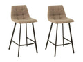 Set of 2 black fabric and metal bar stools - Luxameub VCAW23189