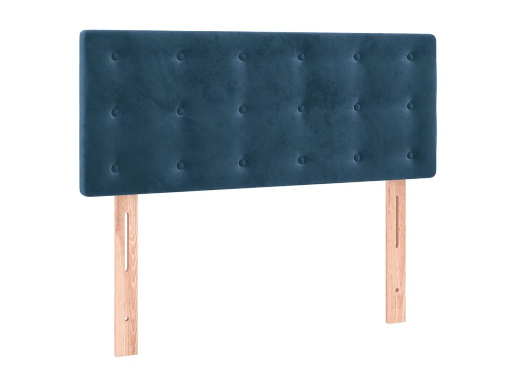 Upholstered bed base with mattress, dark blue, 100x200 cm, LFCI19494