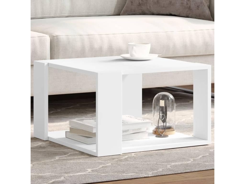 White coffee table 51.5x51.5x30 cm engineered wood LYSW59494