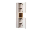 Luxameub Cashmere and Wood Single Sink Vanity Unit 60cm with 2 Drawers and Tall Cabinet CQHE35885