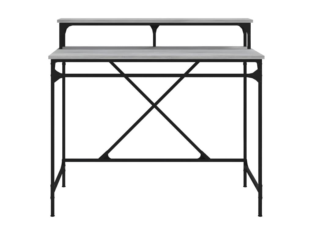 Mobenze desk, grey, 100x50x90 cm, engineered mobenze and iron, ZYKY06498