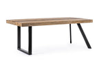 Mobenze industrial dining table, 10 seats, made of recycled mango wood and black steel legs, 200cm, XBMQ49509