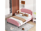Upholstered double bed 140x200 cm - Mobenze 2-seater bed. Mobenze bed frame. Mobenze slatted base included - Pink LLLH73134