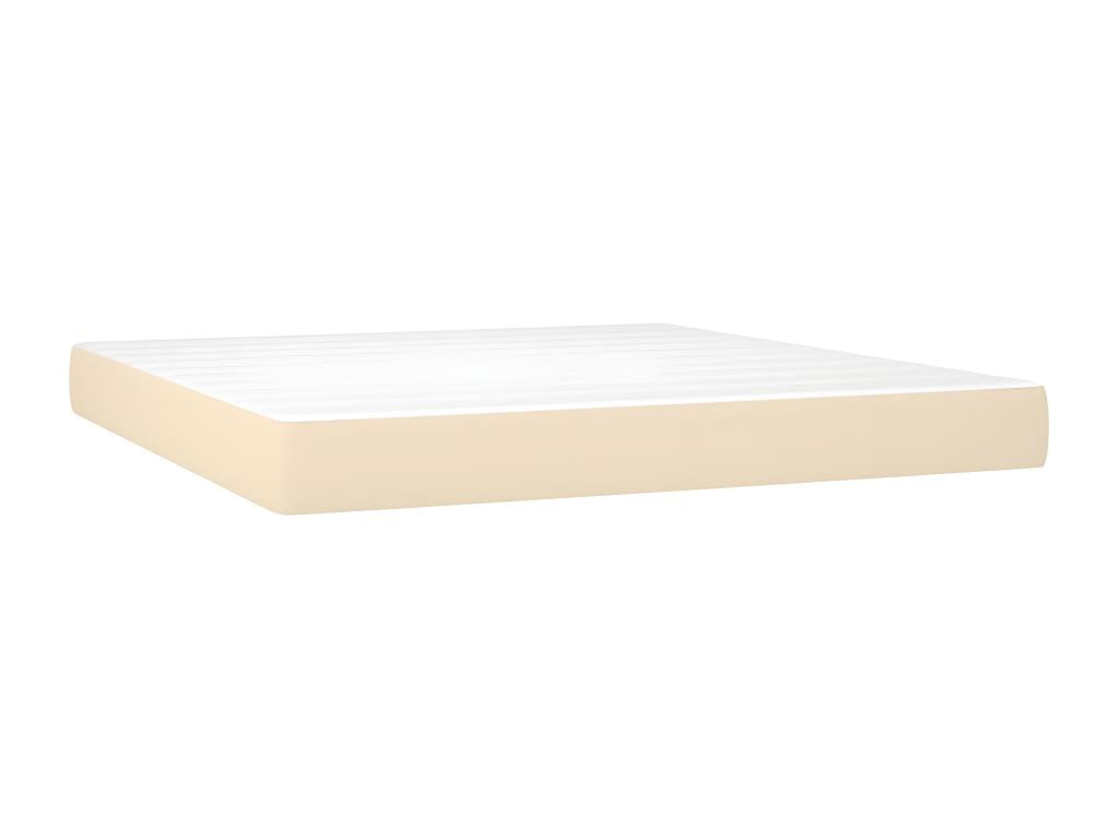 Upholstered bed base with mattress, Cream, 160x200 cm, Fabric CXHE73653