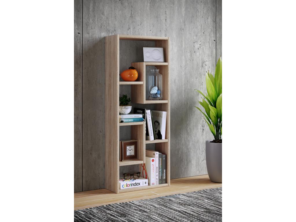Mobenze freestanding shelf, bookshelf, media shelf, storage, room divider, decorative shelf, Vilo honey oak, ANYP09544
