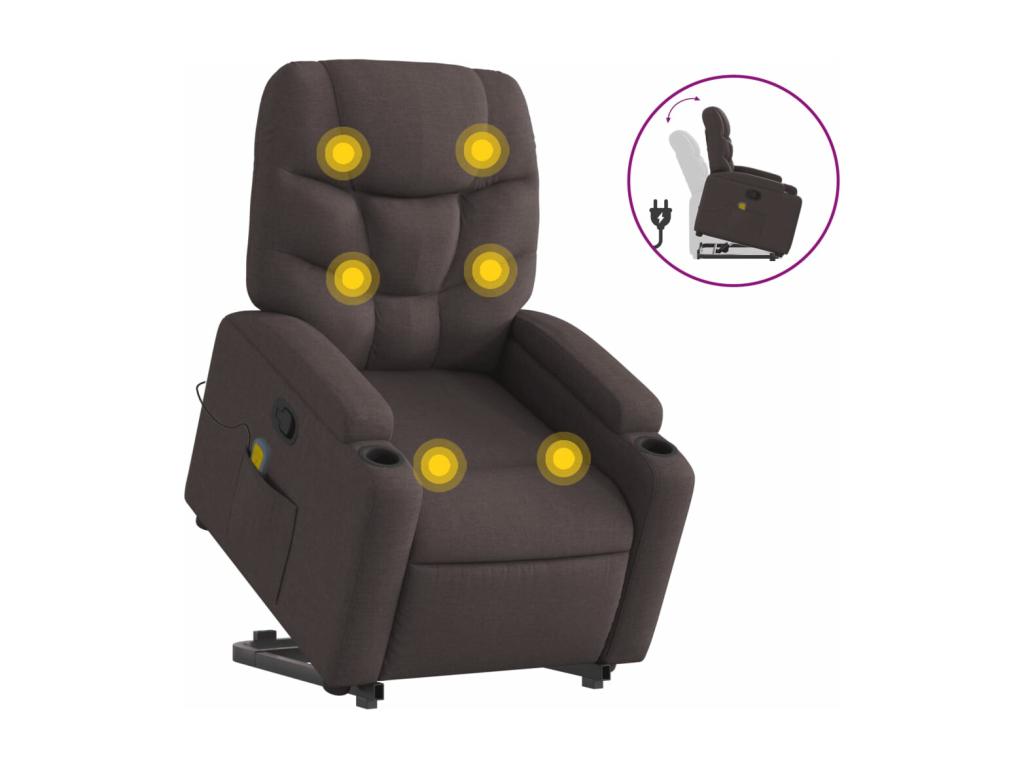 Dark Brown Fabric Massage Recliner Chair YMQM40167