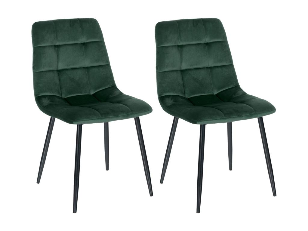 Set of 2 dining chairs - Mobenze / Metal - Green - Mobenze WCLE59664
