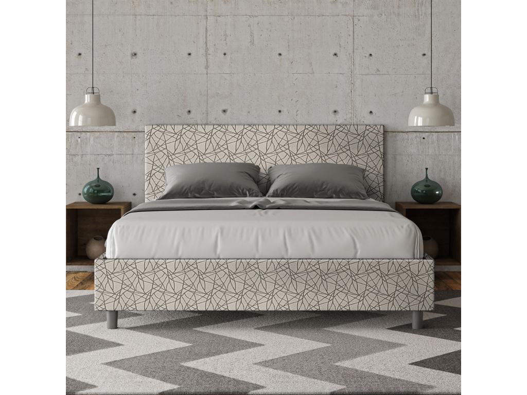 Upholstered bed without slatted base 160x210 cm, Luxameub 02 grey fabric, Luxameub VESJ65810
