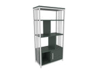 Mobenze metal bookcase with green and white cupboard WOZR04594