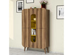 Luxameub 2-Door Bookcase, Natural and Yellow Wood RCNC04420