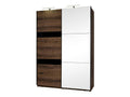 Mobenze 109 Monastery Oak Wardrobe - Glossy Black 215x150x69cm Number of shelves: 5 GWLP72863