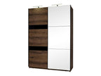 Mobenze 109 Monastery Oak Wardrobe - Glossy Black 215x150x69cm Number of shelves: 5 GWLP72863