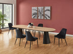 Extendable dining table for 8 to 14 people in MDF and metal - Light Natural and Black - Luxameub LLXC56929