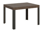 Extendable table 80x120/204 cm Luxameub Walnut frame Anthracite OPON55285