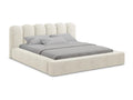 Upholstered bed with storage 180x238 - in PINPAI - dark beige - Luxameub EYEM23150