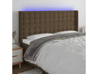 LED Headboard, Dark Brown, 183x16x118/128 cm, Fabric DJPV88425