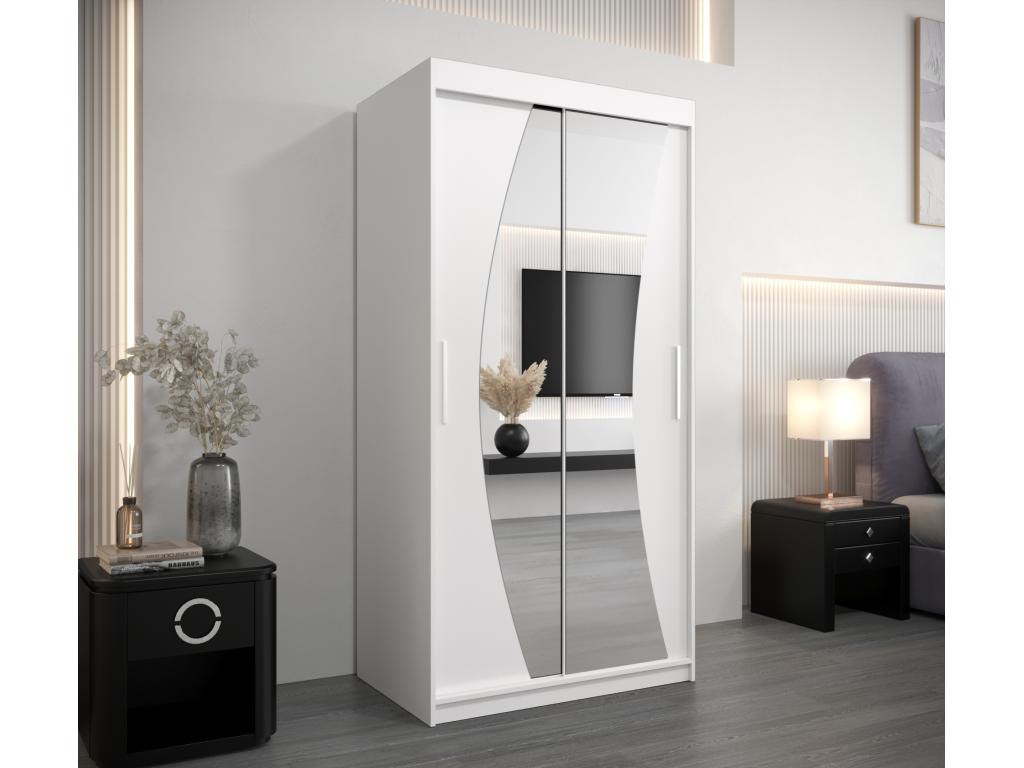 Mobenze Sliding Door Wardrobe 200/100/62 2 Doors White/White HODT45173