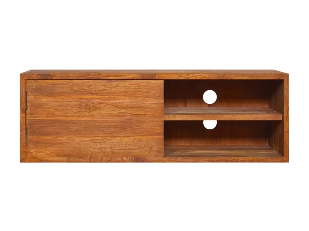 Wall-mounted TV unit 90x30x30 cm Solid teak wood ACPN77388