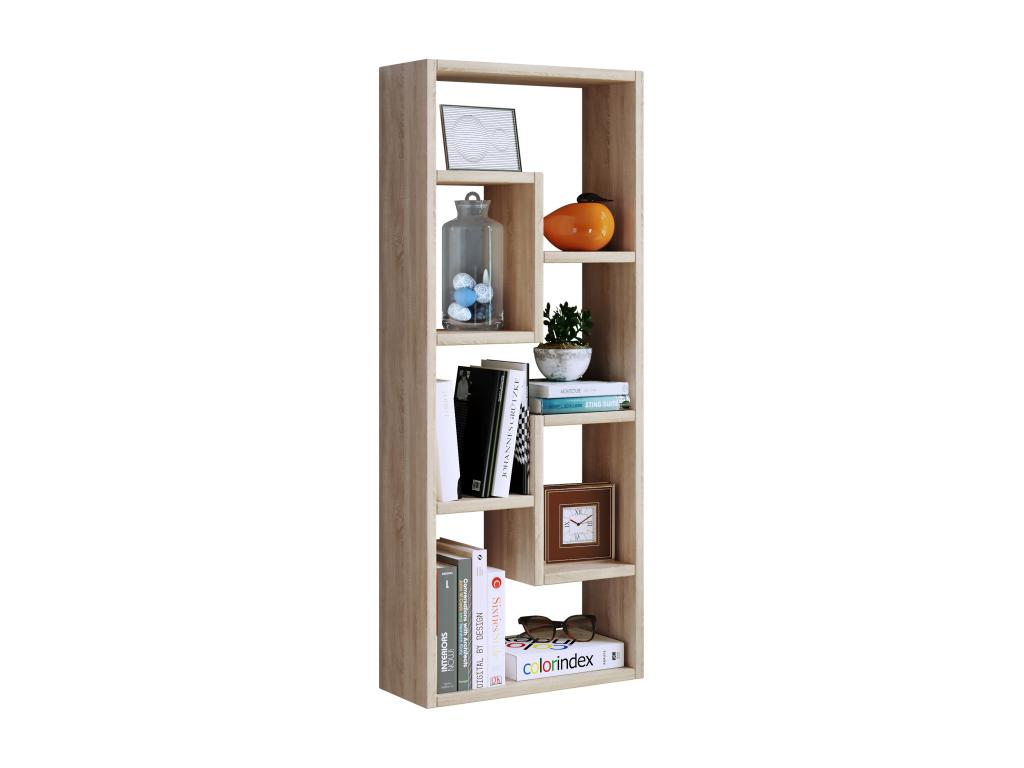 Mobenze freestanding shelf, bookshelf, media shelf, storage, room divider, decorative shelf, Vilo honey oak, ANYP09544