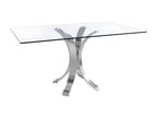 Dining table with curved polished steel base JUZZ54650