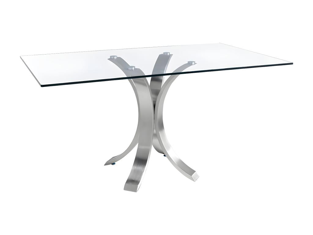 Dining table with curved polished steel base JUZZ54650