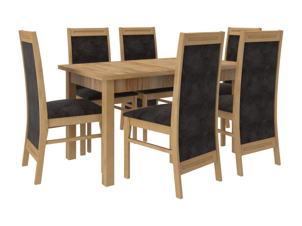 Chair in natural beech wood and Luxameub-Tissu fabric 27127 ZAPH98507
