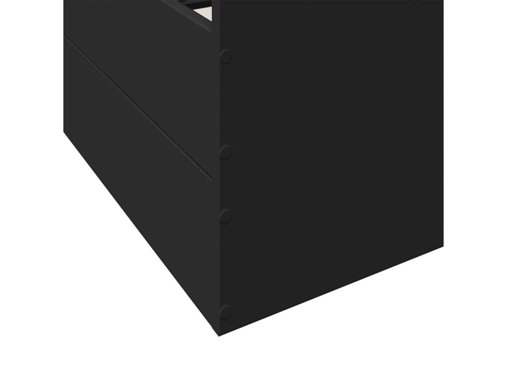Black bed frame with drawers, mattress not included, 150x200 cm XKUK12130