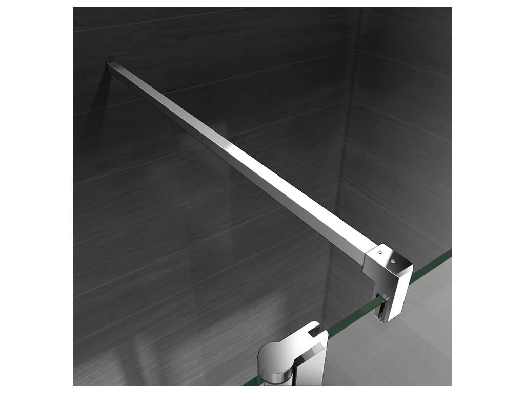 Walk-in shower screen 50 x 40 x 200 cm with pivoting return panel - 8 mm tempered glass - With 140 cm square support bar YOUY71302