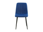 Set of 4 Dining Chairs - Fabric / Metal - Blue - PINPAI QHUJ55208
