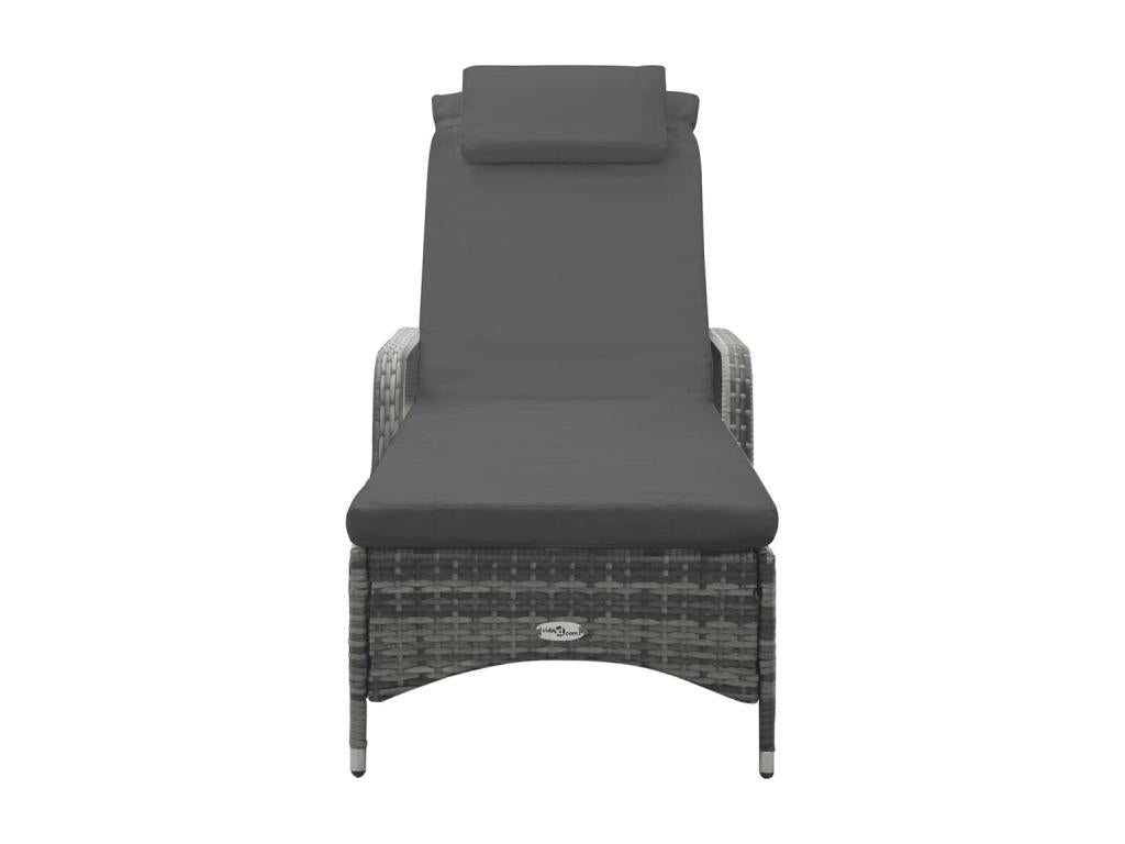 Lounge chair with wheels, woven resin, anthracite, AEGQ66724