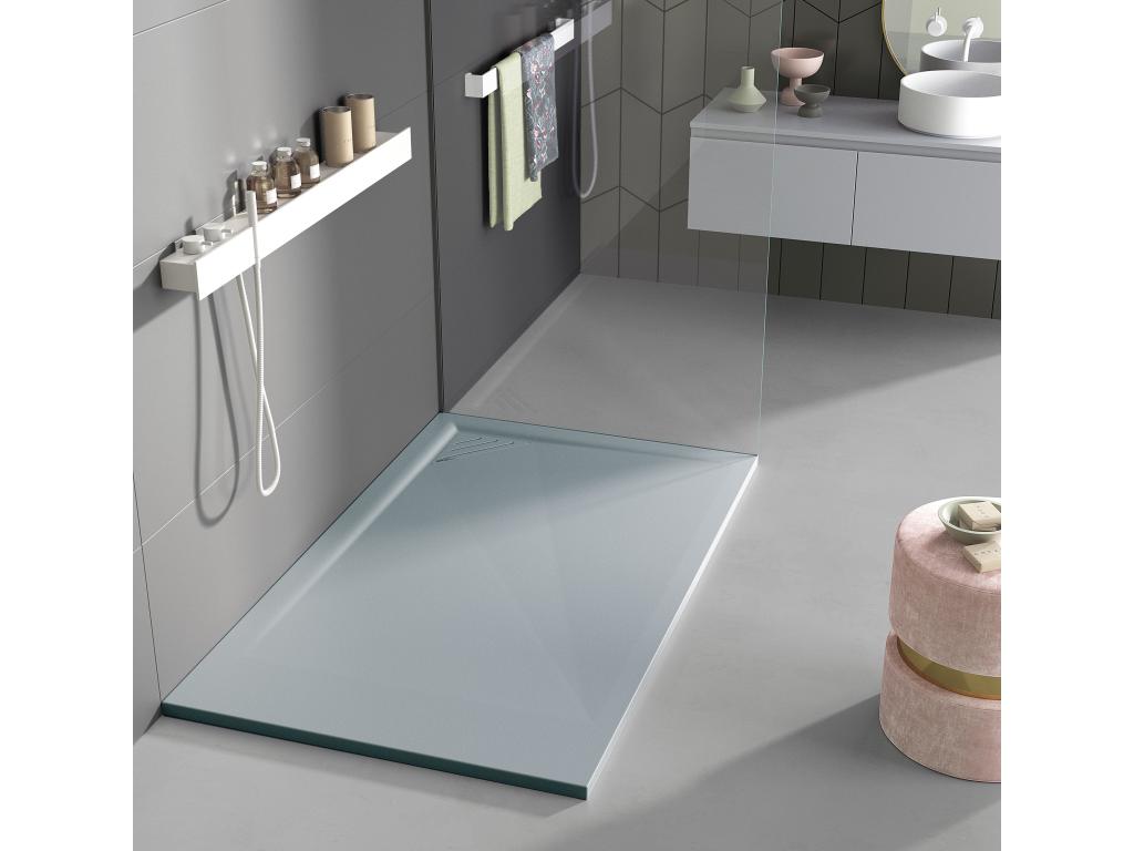 Mobenze Grey Smooth Finish Shower Tray with Coloured Grid - 200x80 cm SBEZ31437