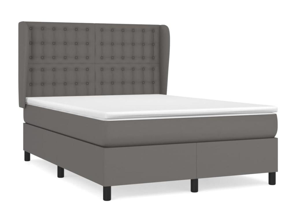 Mobenze bed base with grey 140x200 faux leather mattress XSUX80413