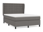 Mobenze bed base with grey 140x200 faux leather mattress XSUX80413