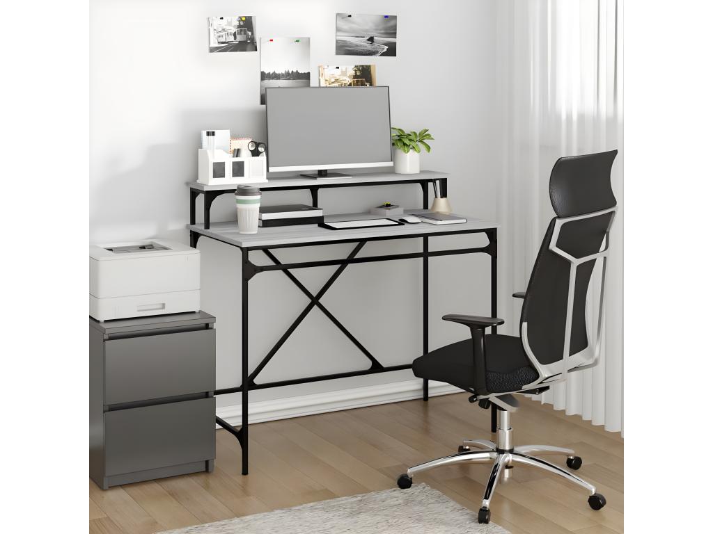 Mobenze desk, grey, 100x50x90 cm, engineered mobenze and iron, ZYKY06498