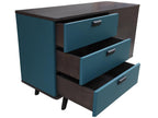 Solid anthracite oak and lacquered sideboard with 3 drawers and 1 door - 130W x 48D IBUI64108