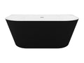 Semi-fluted bathtub - 206 L - 149x75x58 cm - Matte black - Acrylic - Mobenze WSSD73023