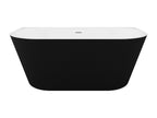 Semi-fluted bathtub - 206 L - 149x75x58 cm - Matte black - Acrylic - Mobenze WSSD73023