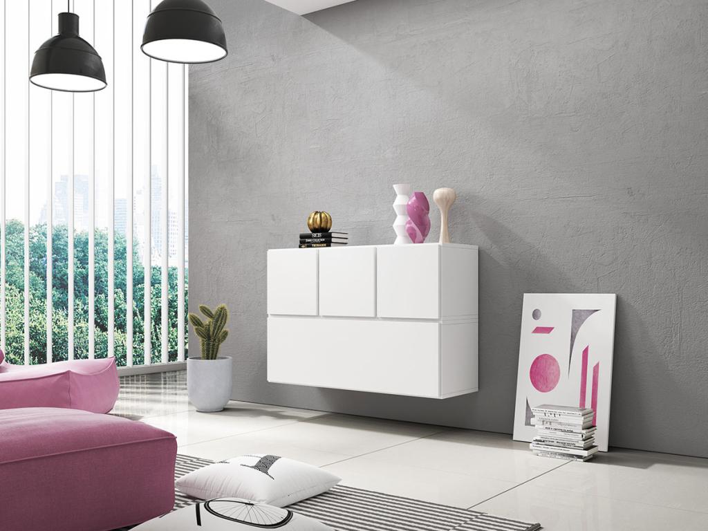 Mobenze 118 White Wardrobe Set 76x113x39cm Laminate - Mobenze TSAM17422